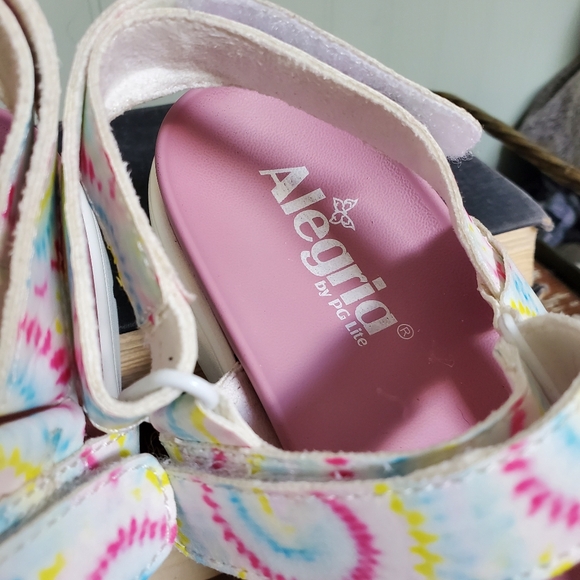 Alegria White Blast Off Henna Faux Leather Platform Hook Loop Sandals EU 35 - Picture 9 of 11